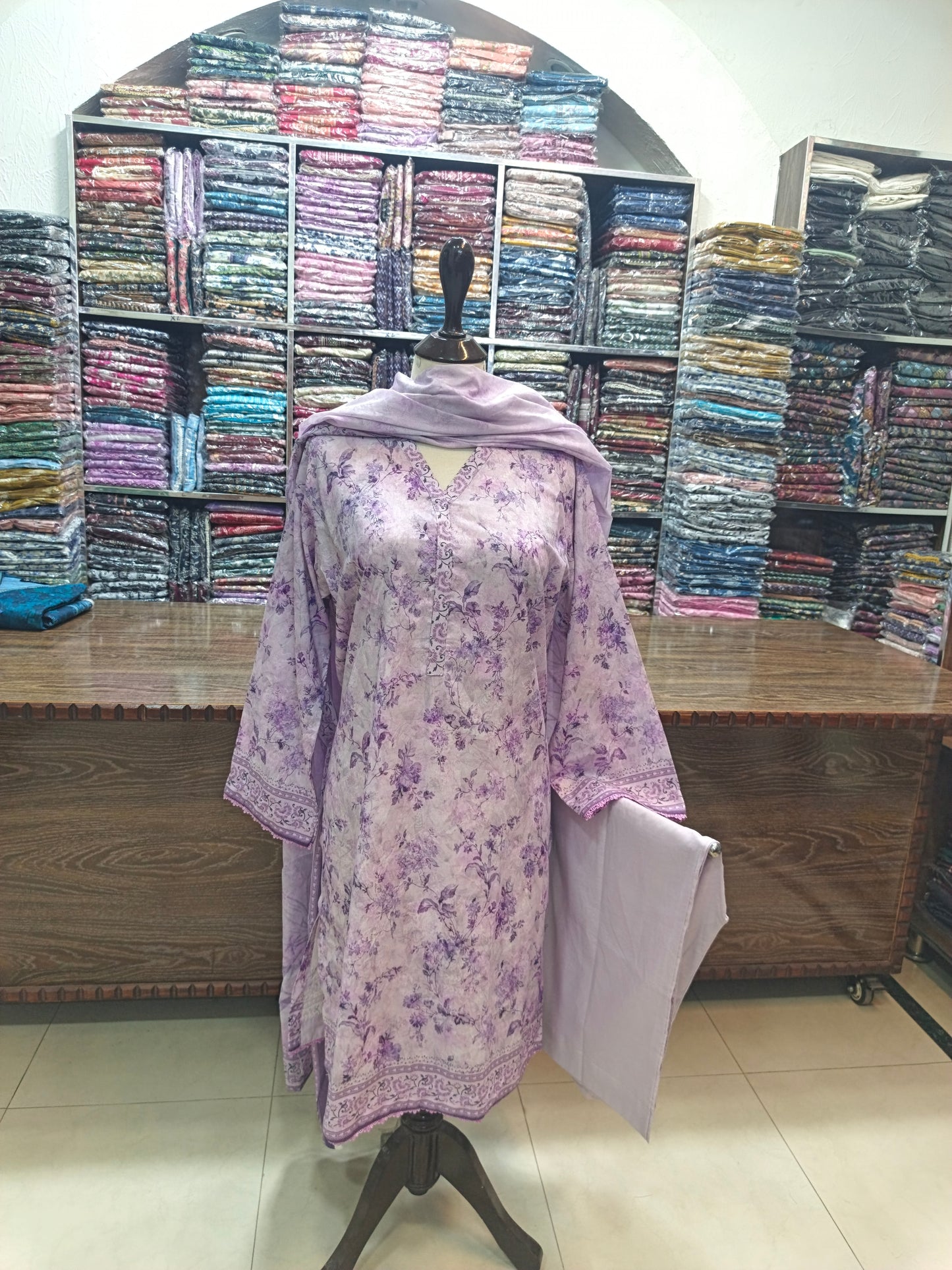 Bin saeed premium lawn stiched shirt trouser 3pc llac