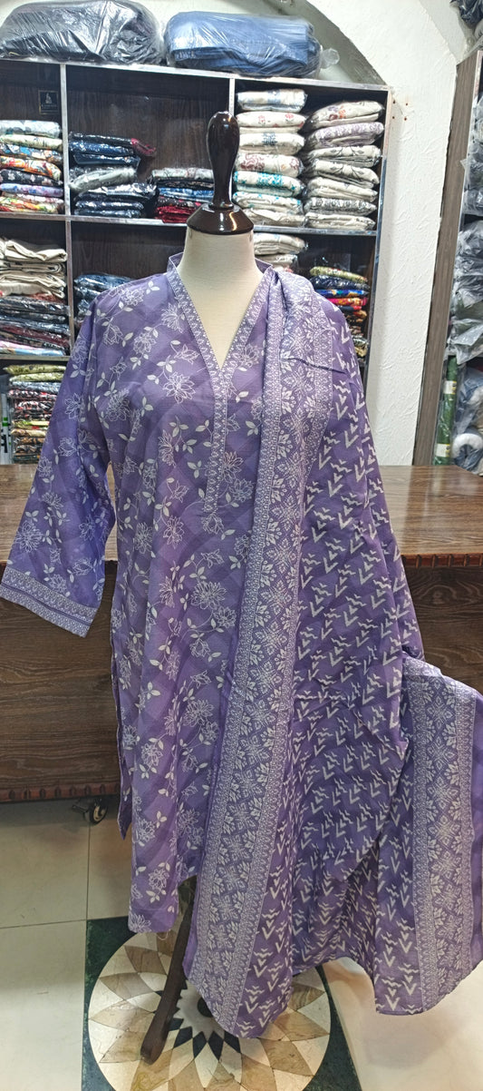 Safina khaddar stiched shirt trouser 3 pc