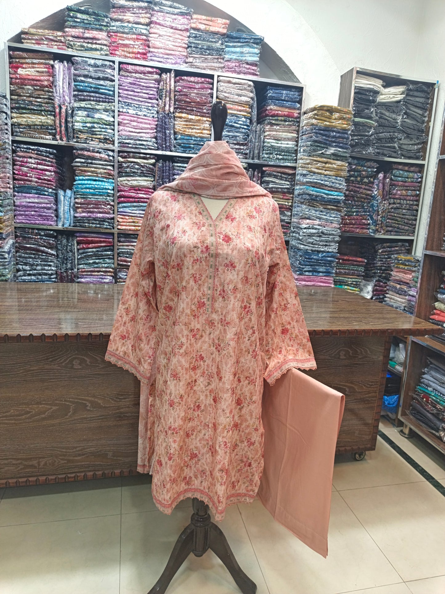 Bin saeed premium lawn stiched shirt trouser 3pc sftpch