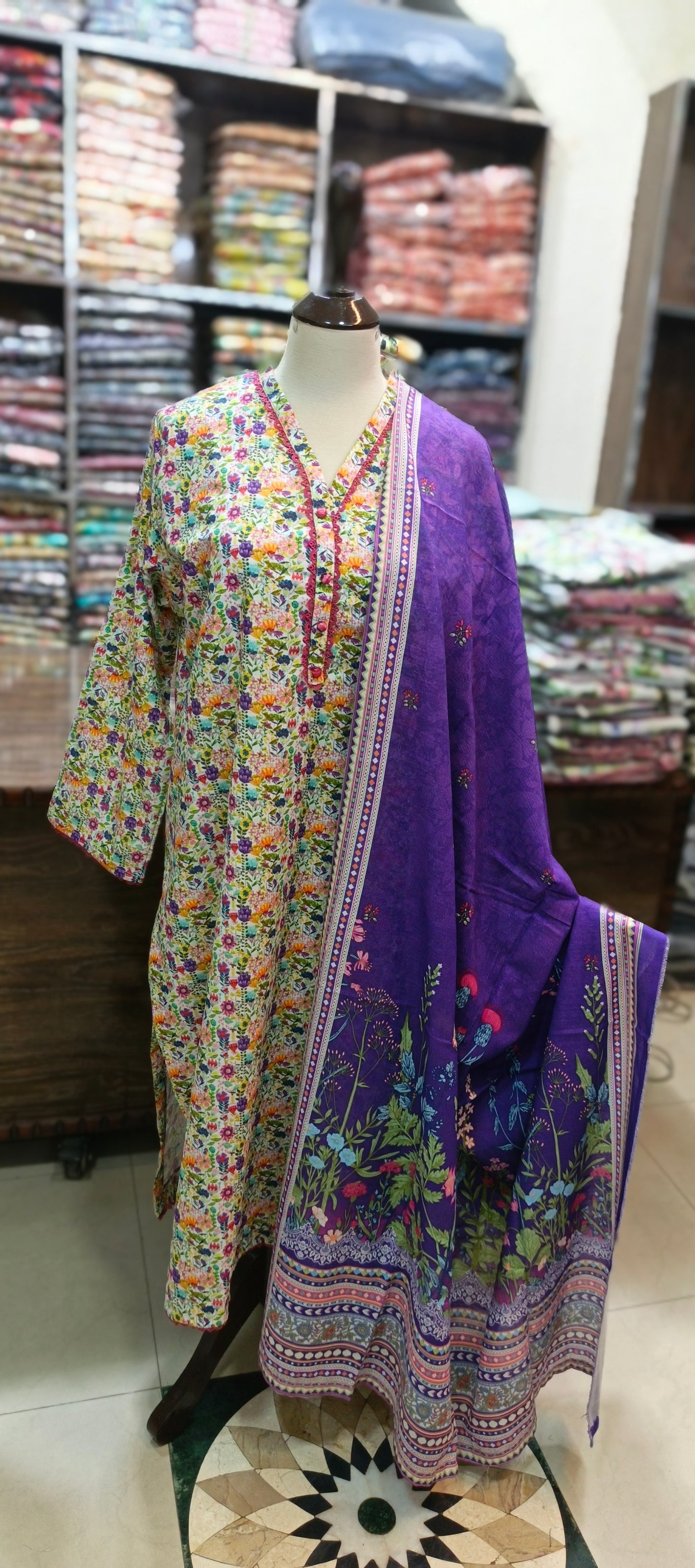 Bin saeed khaddar shirt trouser 3 pc