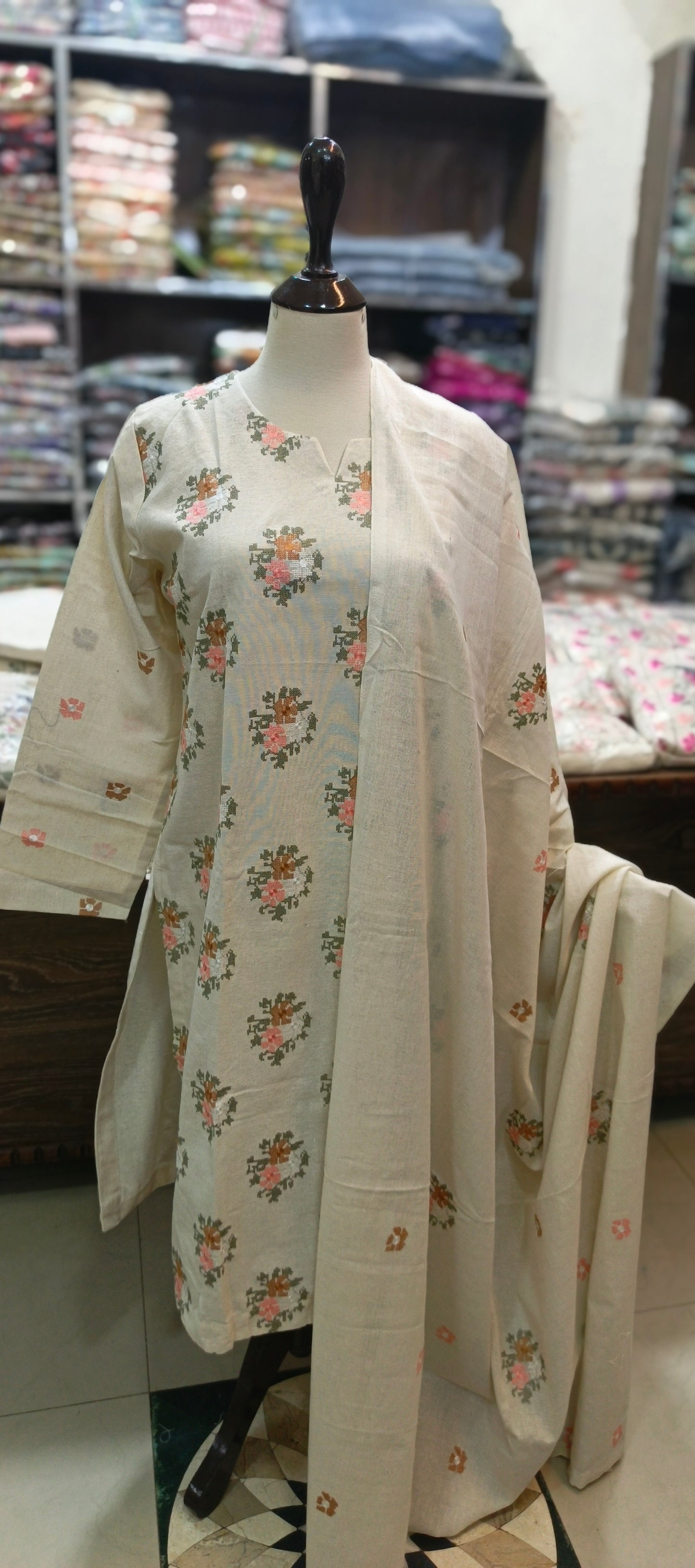 Karandi khaddar embroidered stiched 3 pc
