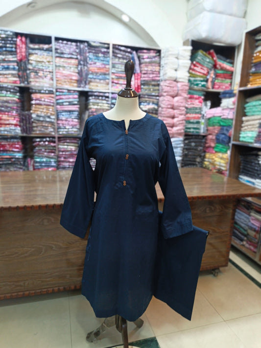 Solid pure lawn shirt and farshi trouser stiched 2pc nvy2