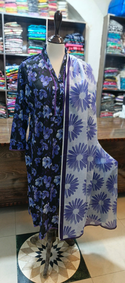 Bin saeed  farshi shalwar kameez pure lawn three pc