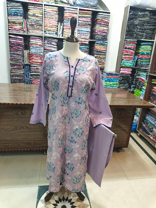 Breeze embroidered lawn stiched long shirt trouser 2 pc llcm