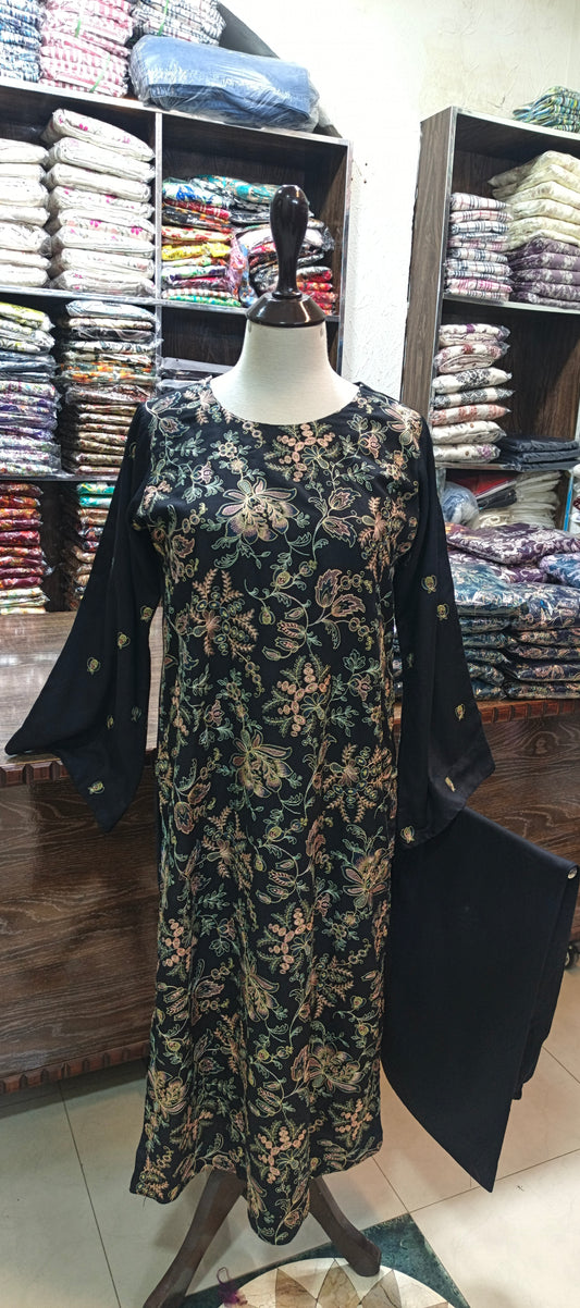 Karandi mid summer embroidered stiched 2 pc blkjal