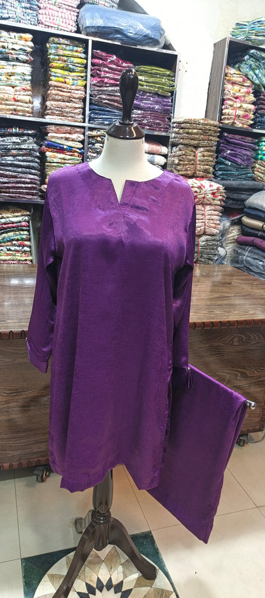 Velvet silk short co ord set