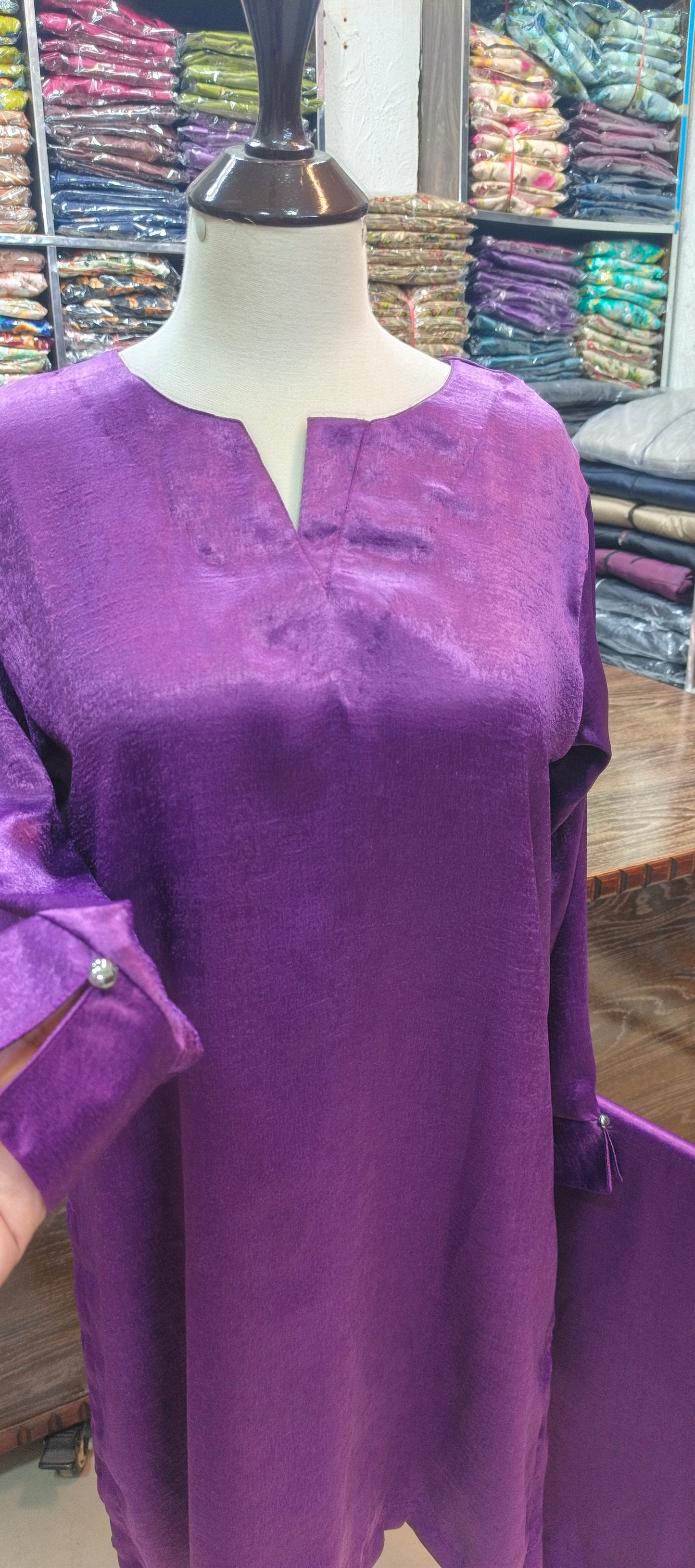 Velvet silk short co ord set