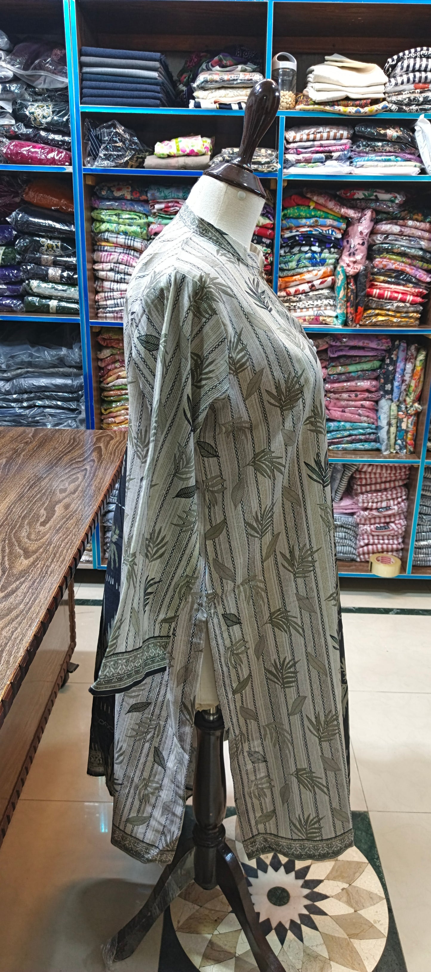 Bin saeed khaddar stiched co ord set 3 pc