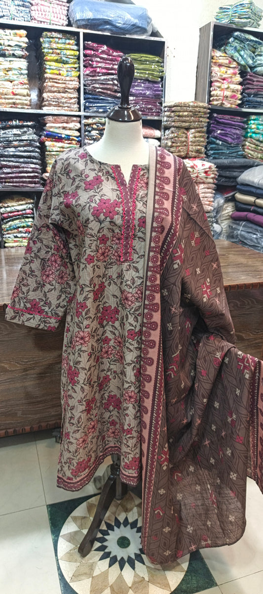 Bin saeed khaddar shalwar kameez 3 pc