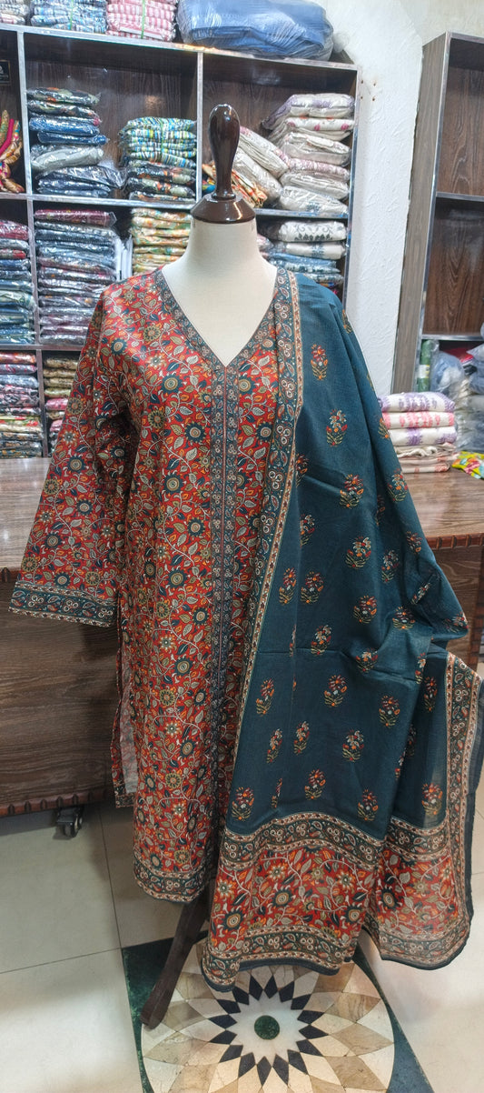 Bin saeed khaddar stiched co ord set 3 pc