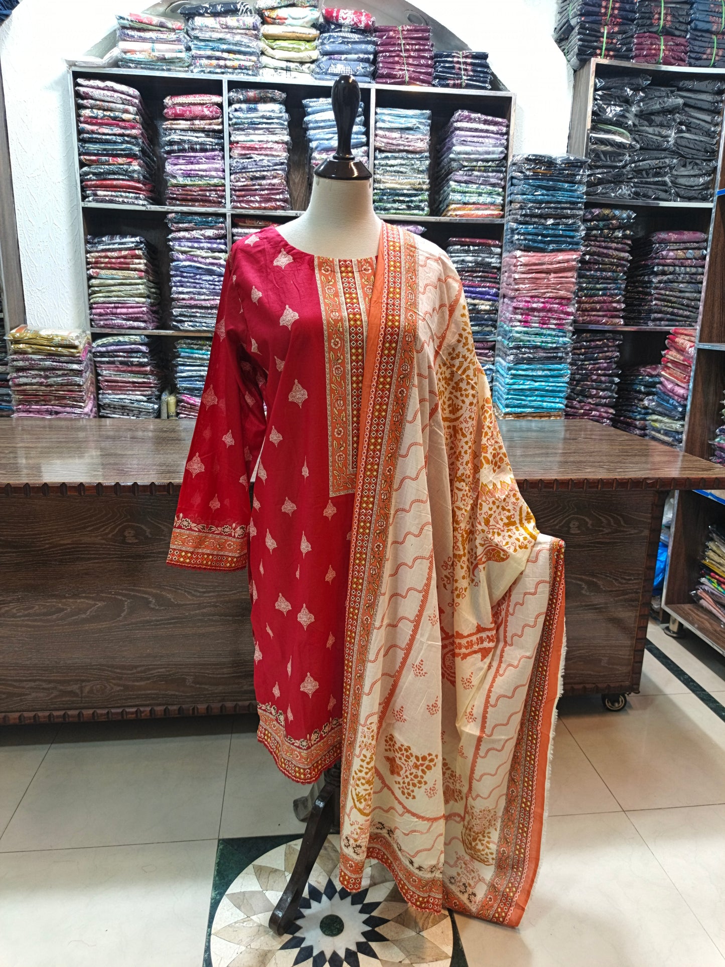 Safina premium lawn stiched shirt trouser 3pc R4T