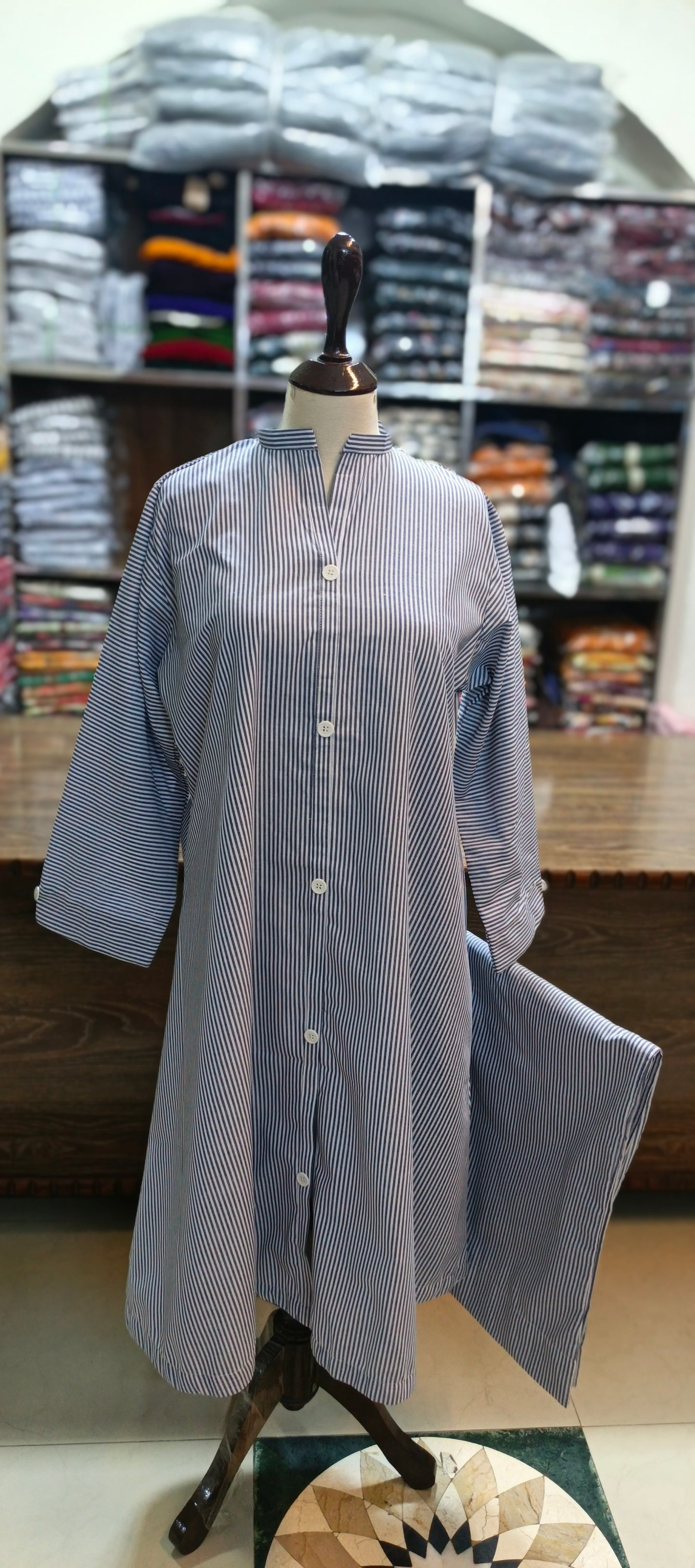 Denim A line stiched 2 pc