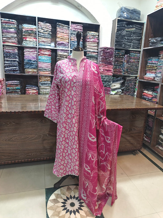 Bin saeed premium lawn stiched shirt trouser 3pc pnkA