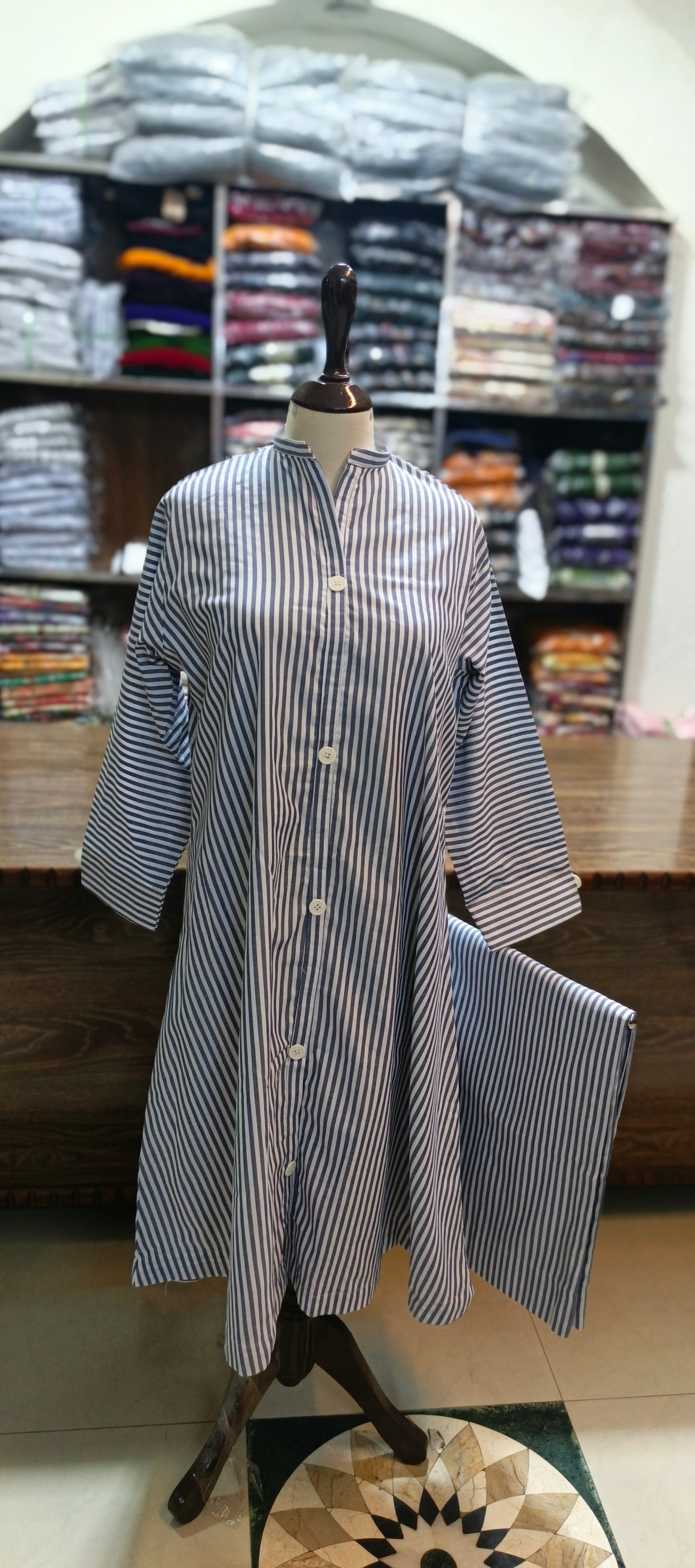 Denim A line stiched 2 pc