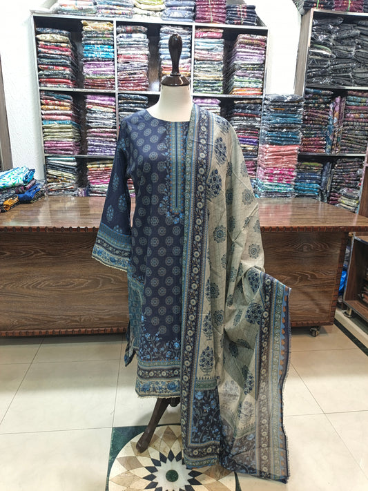 Binsaeed premium lawn stiched shirt trouser stiched 3pc Nvyfn