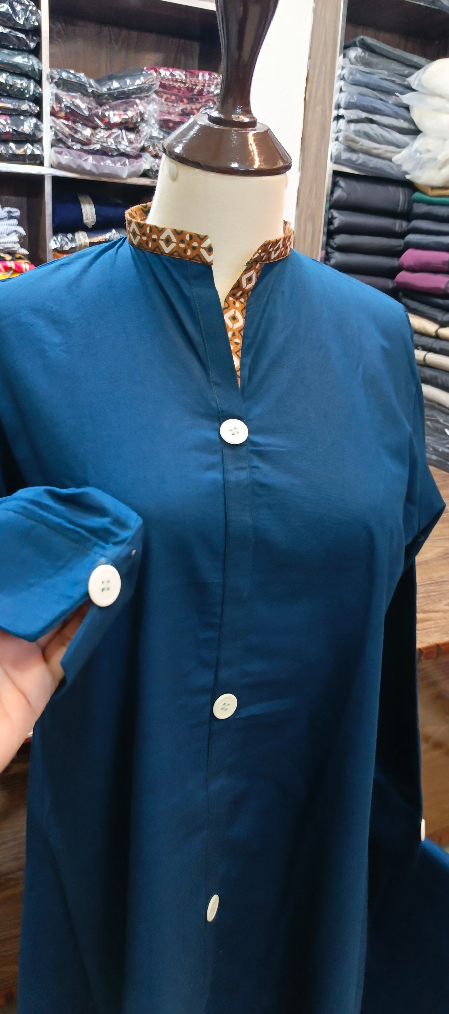 Bin saeed solid khaddar long A line