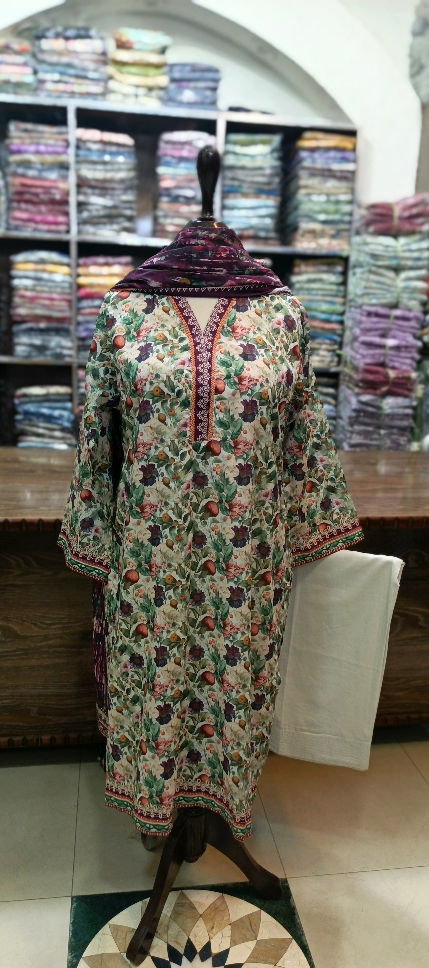 Bin saeed premium lawn stiched shalwar kameez 3 pc fl37