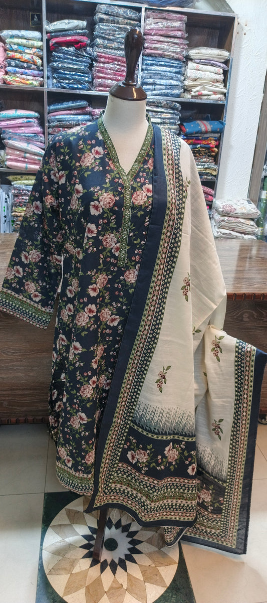 Bin saeed khaddar shalwar kameez 3 pc