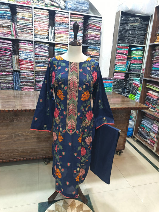 Breeze embroidered lawn stiched long shirt trouser 2pc bjnvy