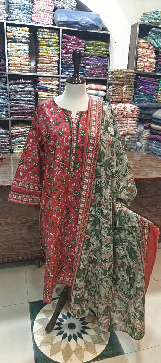 Bin saeed khaddar shirt trouser 3 pc