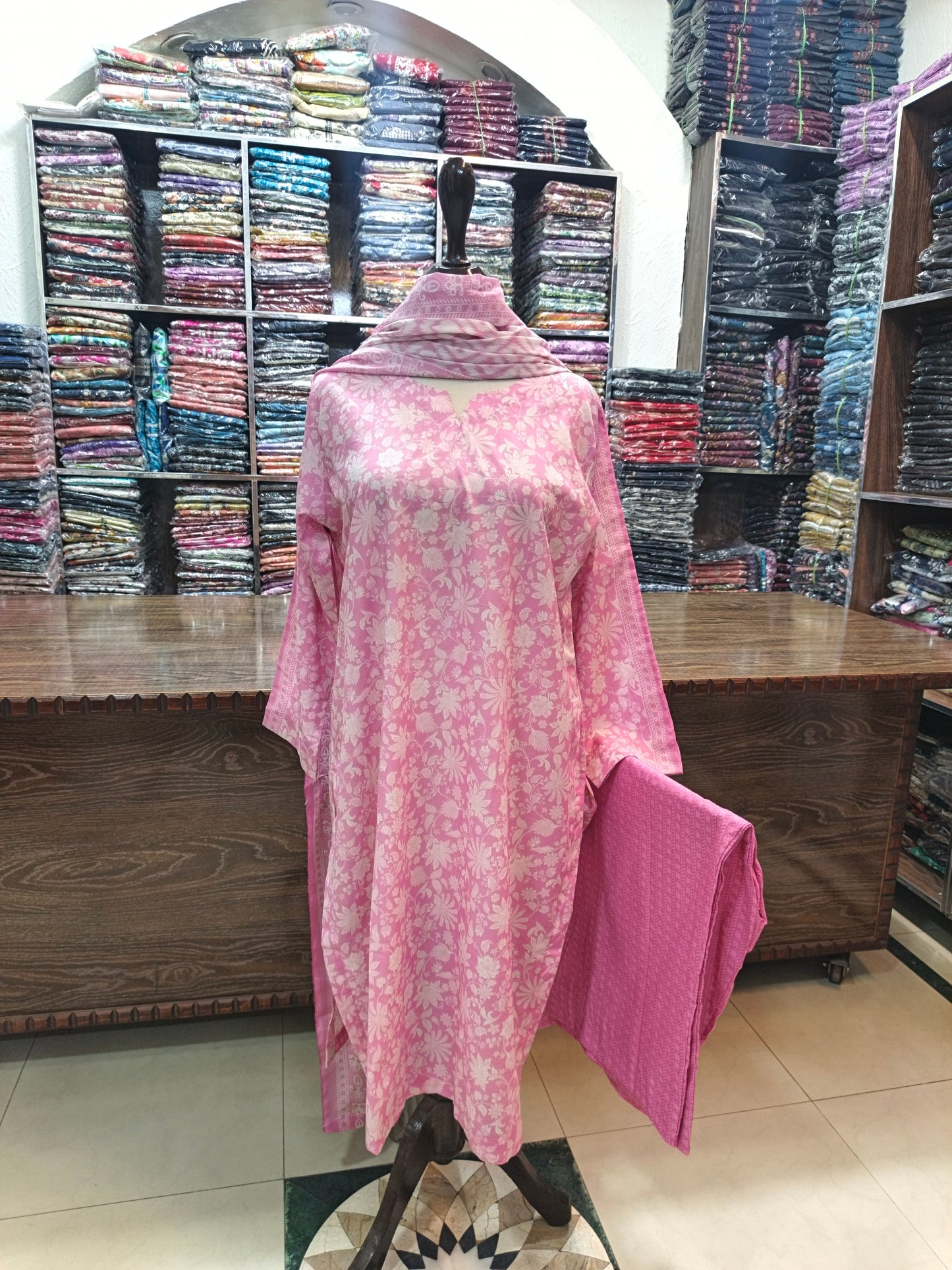 Binsaeed premium lawn stiched shirt trouser stiched 3pc Bpnk