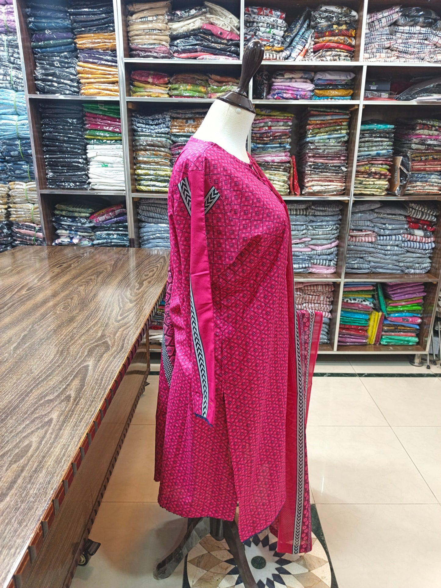 Binsaeed premium lawn stiched long shirt trouser 2 pc shchun