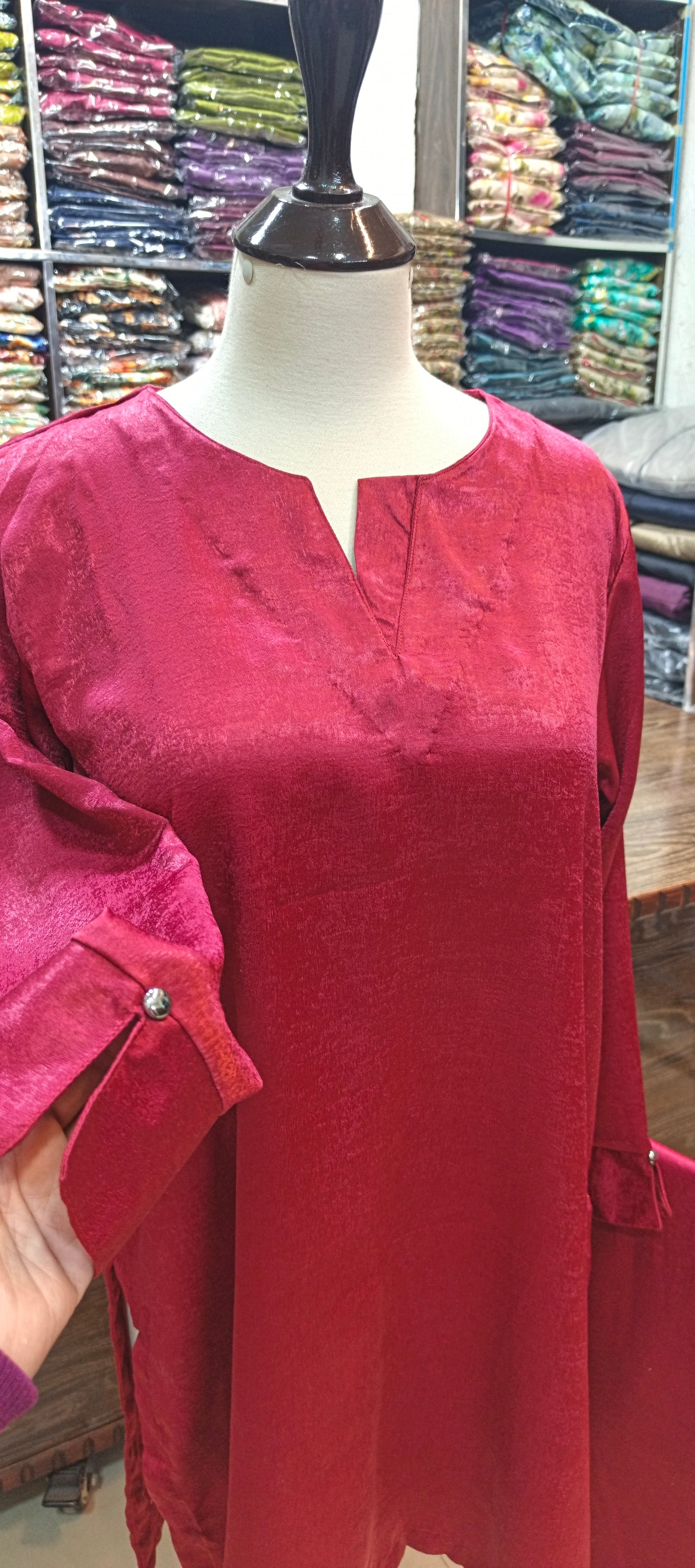 Velvet silk short co ord set