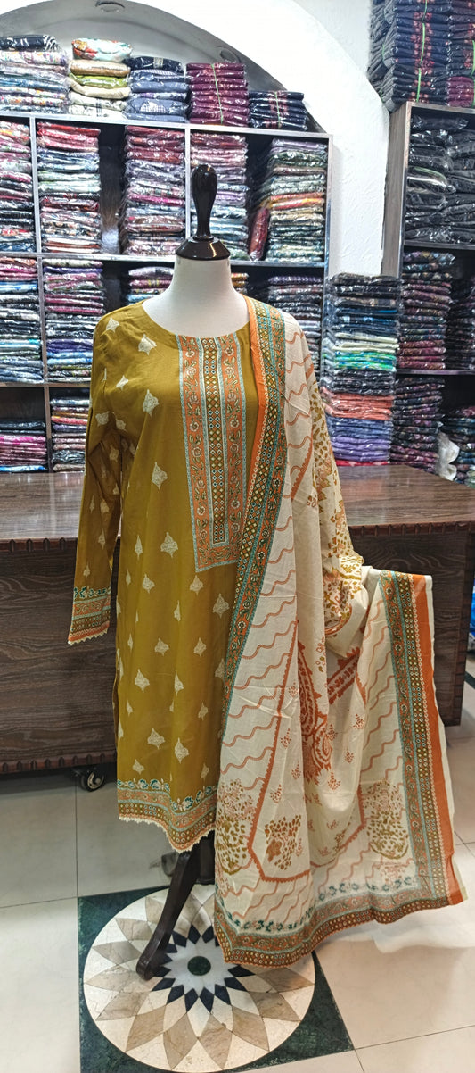 Safina premium lawn stiched shalwar kameez 3pc mustcrm