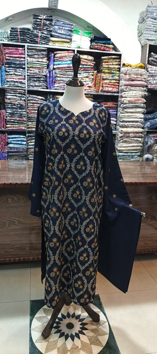 Karandi mid summer embroidered stiched 2 pc