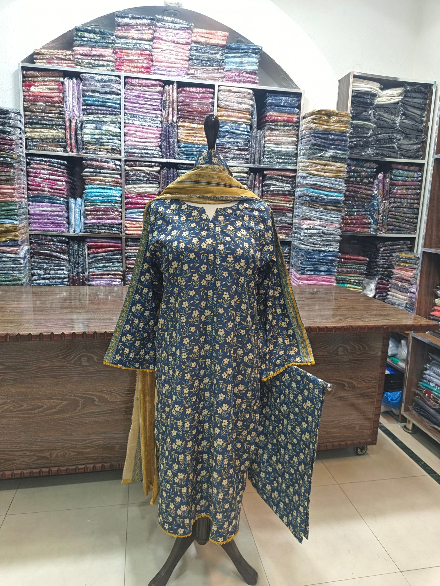 Bin saeed premium lawn stiched shirt trouser 3pc Nfmust