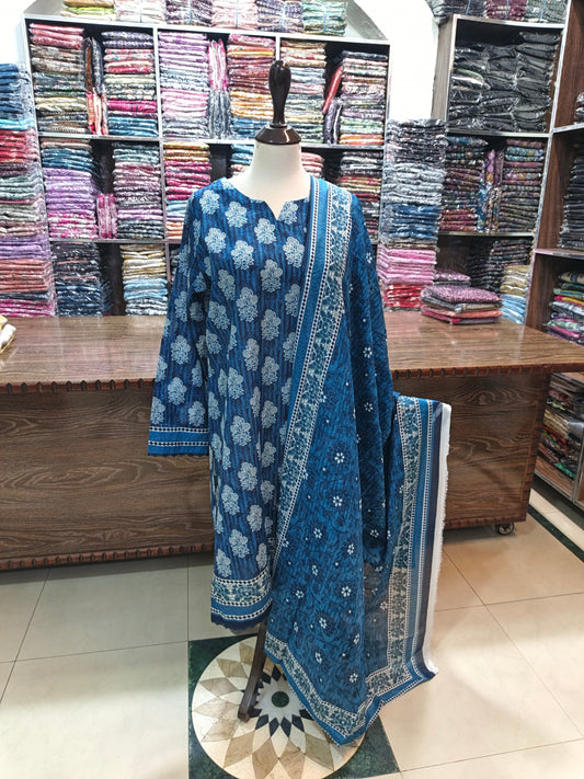 Bin saeed premium lawn stiched shirt trouser 3 pc Nvwt