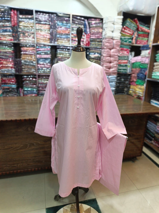 Solid pure lawn shirt and farshi trouser stiched 2pc bpnk