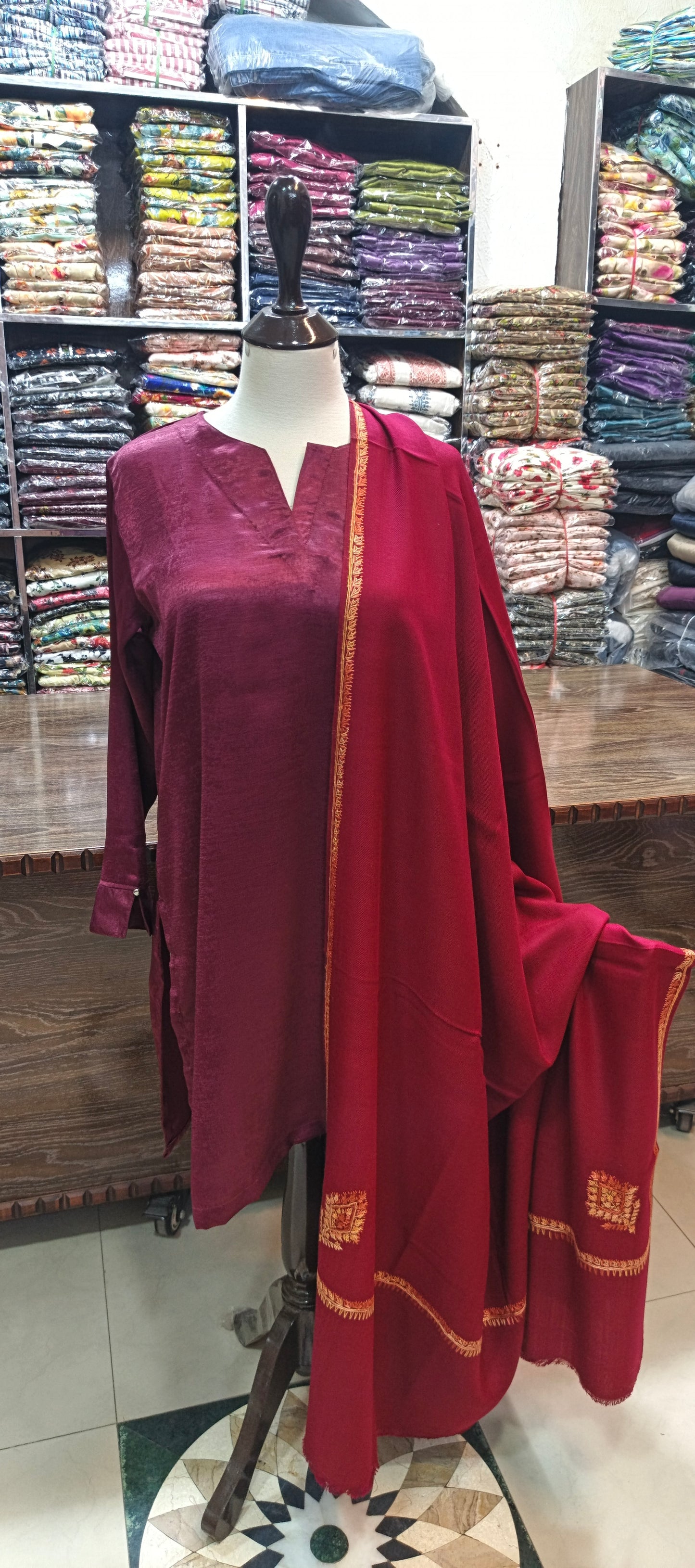 Velvet silk short co ord set