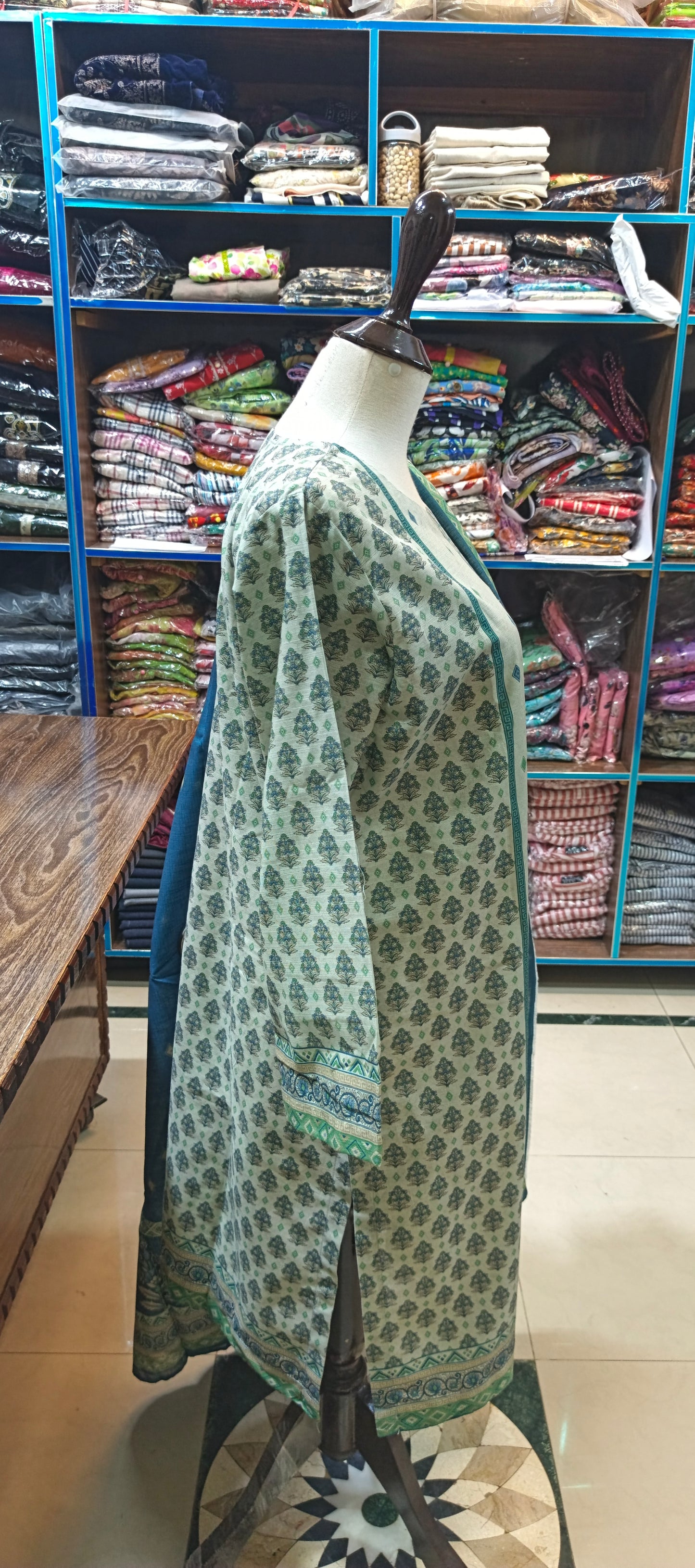 Bin saeed khaddar stiched shirt trouser 3 pc