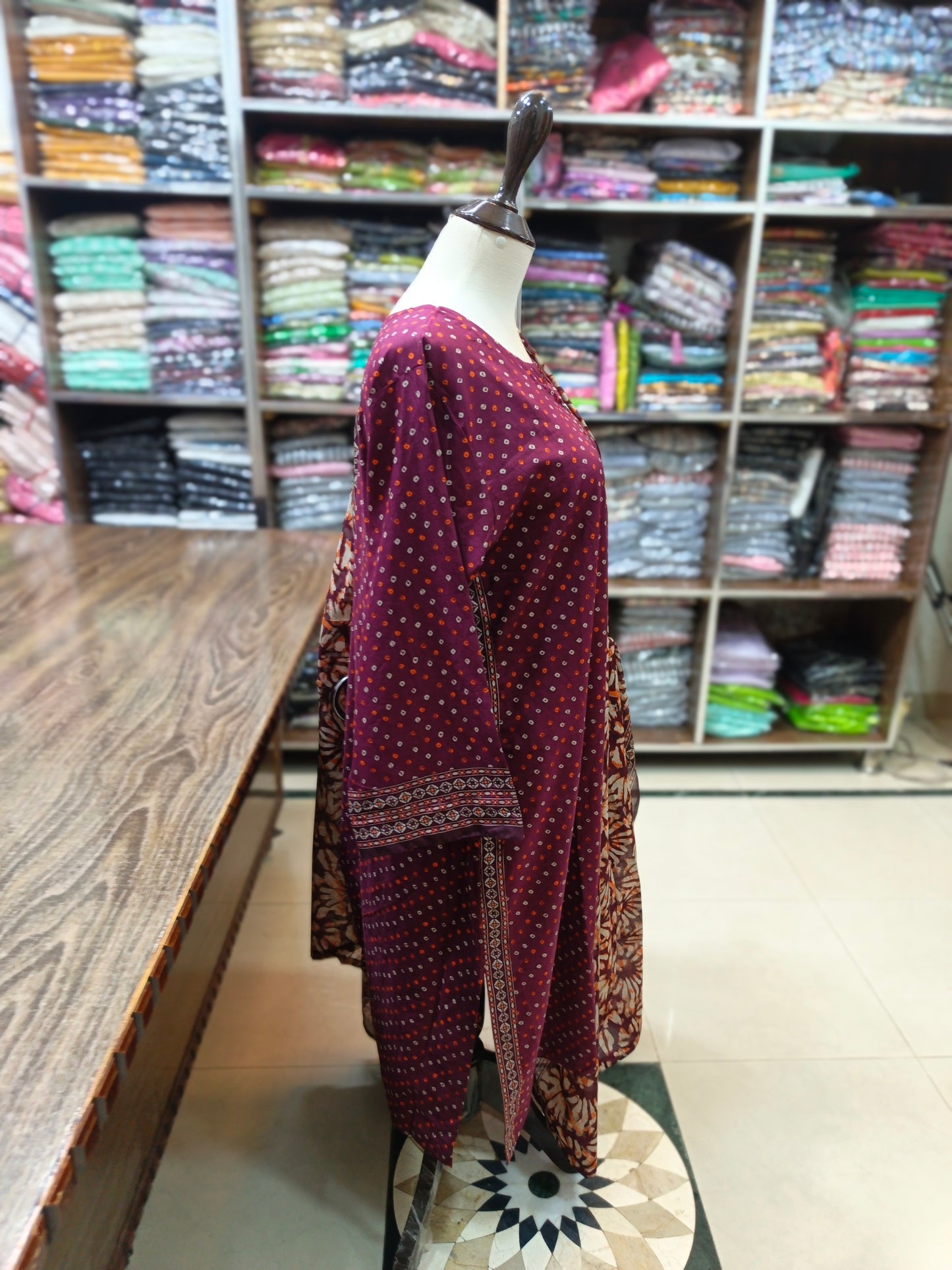 Binsaeed premium lawn stiched shirt trouser 3pc mrnskin