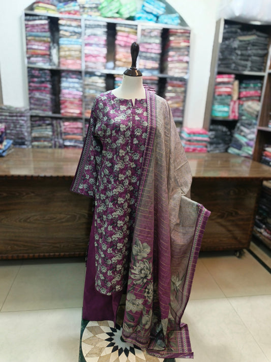 Binsaeed premium lawn stiched shalwar kameez 3pc flsz