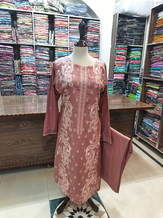 Breeze embroidered lawn stiched long shirt trouser 2 pc tpnks