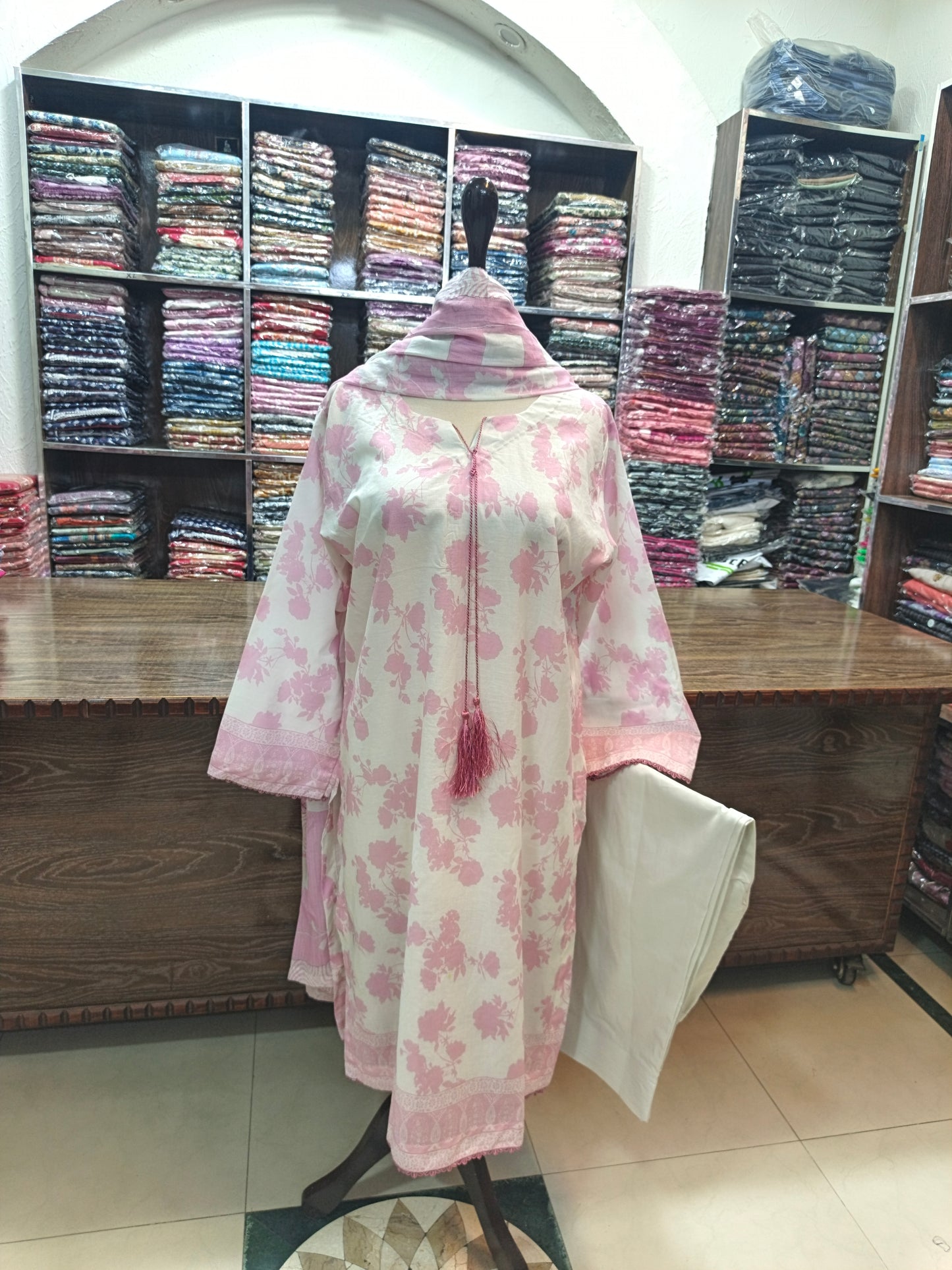 Binsaeed premium lawn stiched shalwar kameez 3pc wt