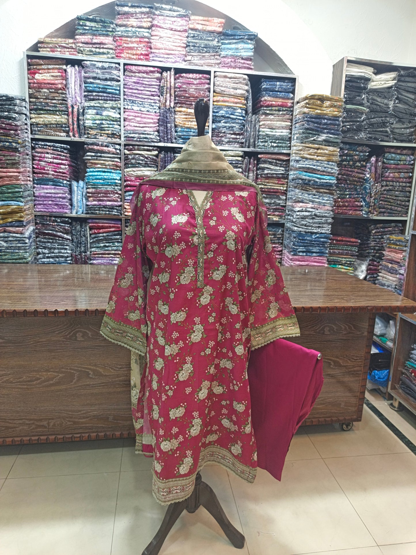 Binsaeed premium lawn stiched shalwar kameez 3pc tpnkskn