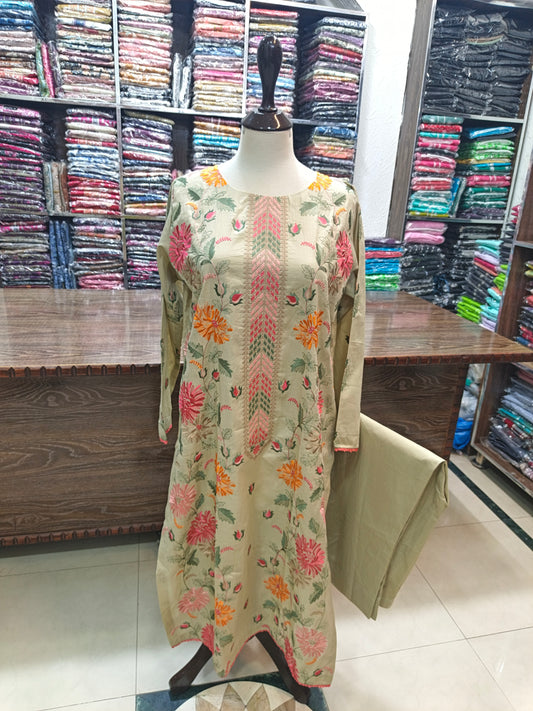 Breeze embroidered lawn stiched long shirt trouser 2pc bjpsta