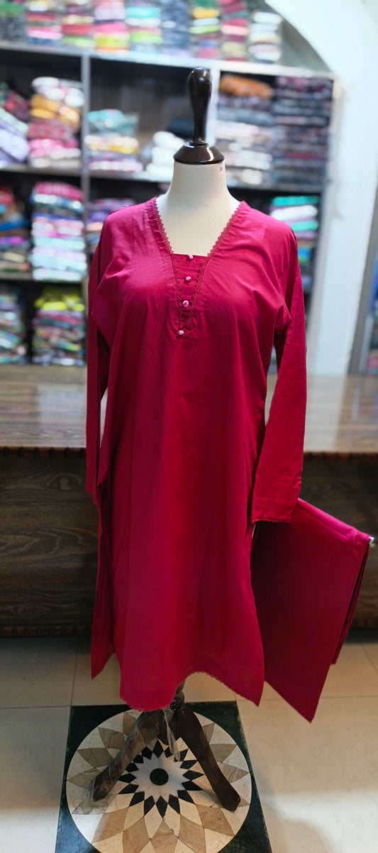 SOLID PURE COTTON SHALWAR KAMEEZ