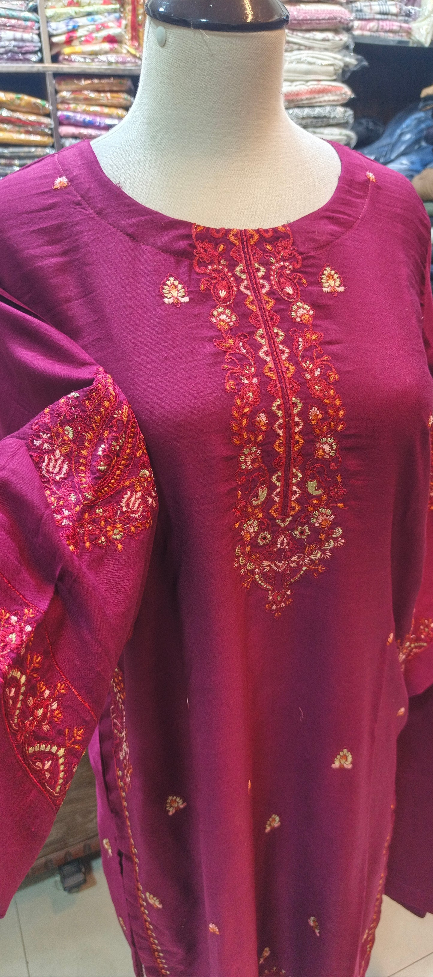 Mid summer  karandi embroidered stiched 2 pc mrnD