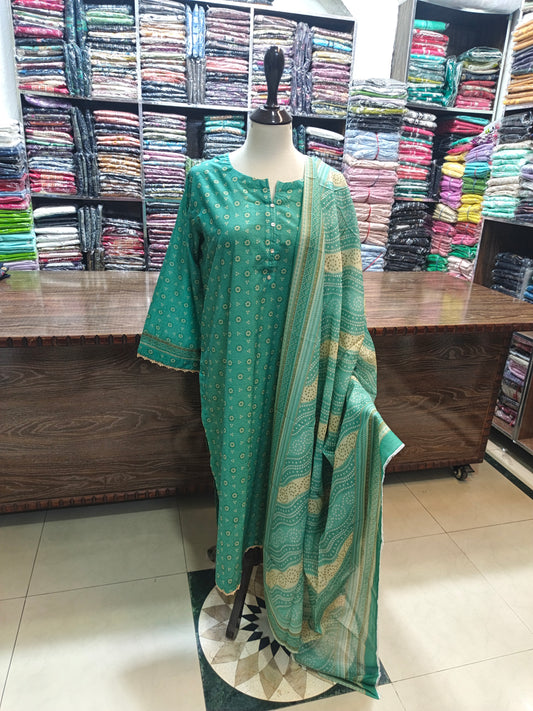 Binsaeed premium lawn stiched shalwar kameez 3pc seaskin