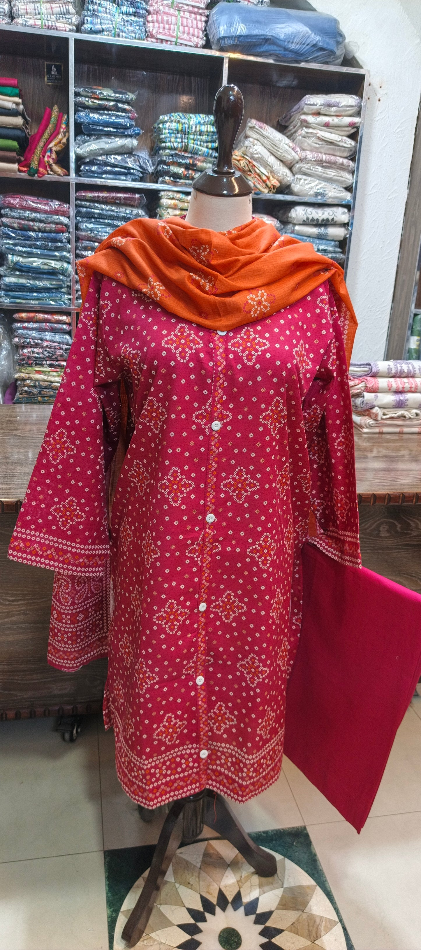 Bin saeed khaddar stiched co ord set 3 pc