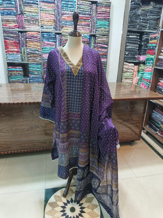 Binsaeed premium lawn stiched shalwar kameez 3pc mov