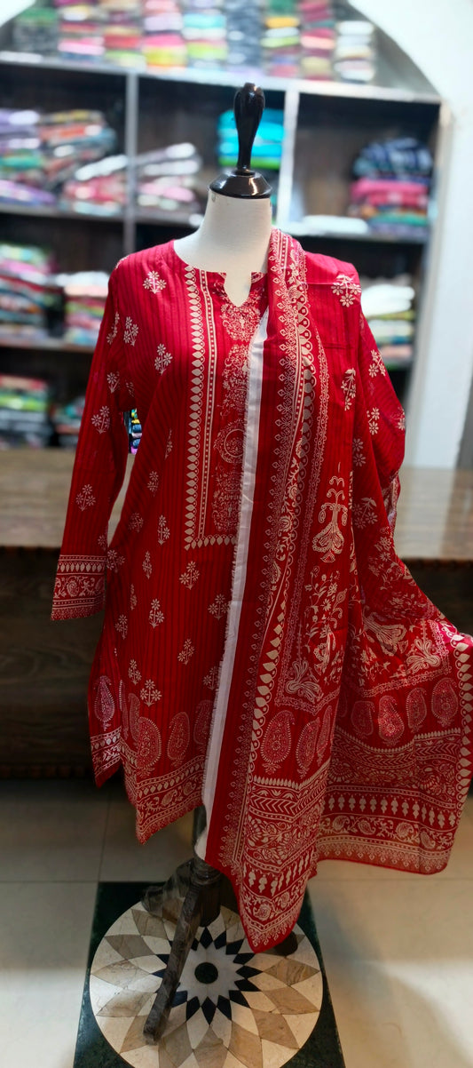 Safina premium lawn farshi shalwar 3 pc