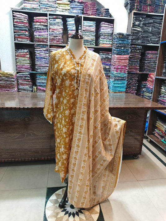 Safina premium lawn stiched shirt trouser 3pc mstw