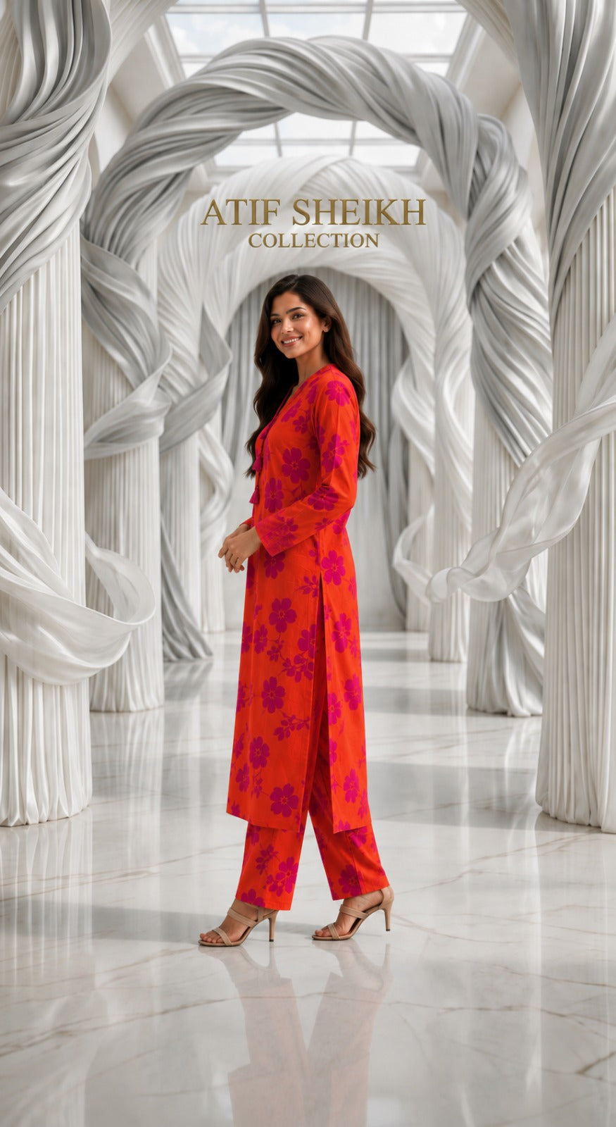 Linen stiched long shirt trouser 2 pc orgflr