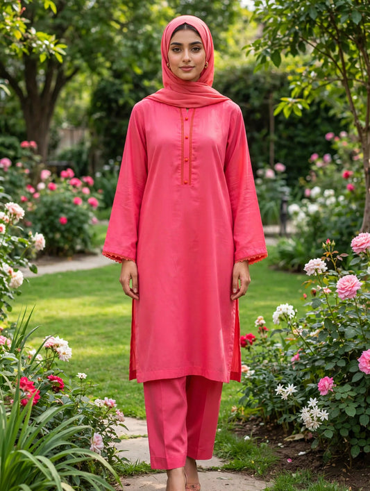 Solid pure lawn stiched farshi trouser and shirt 2pc TPNK