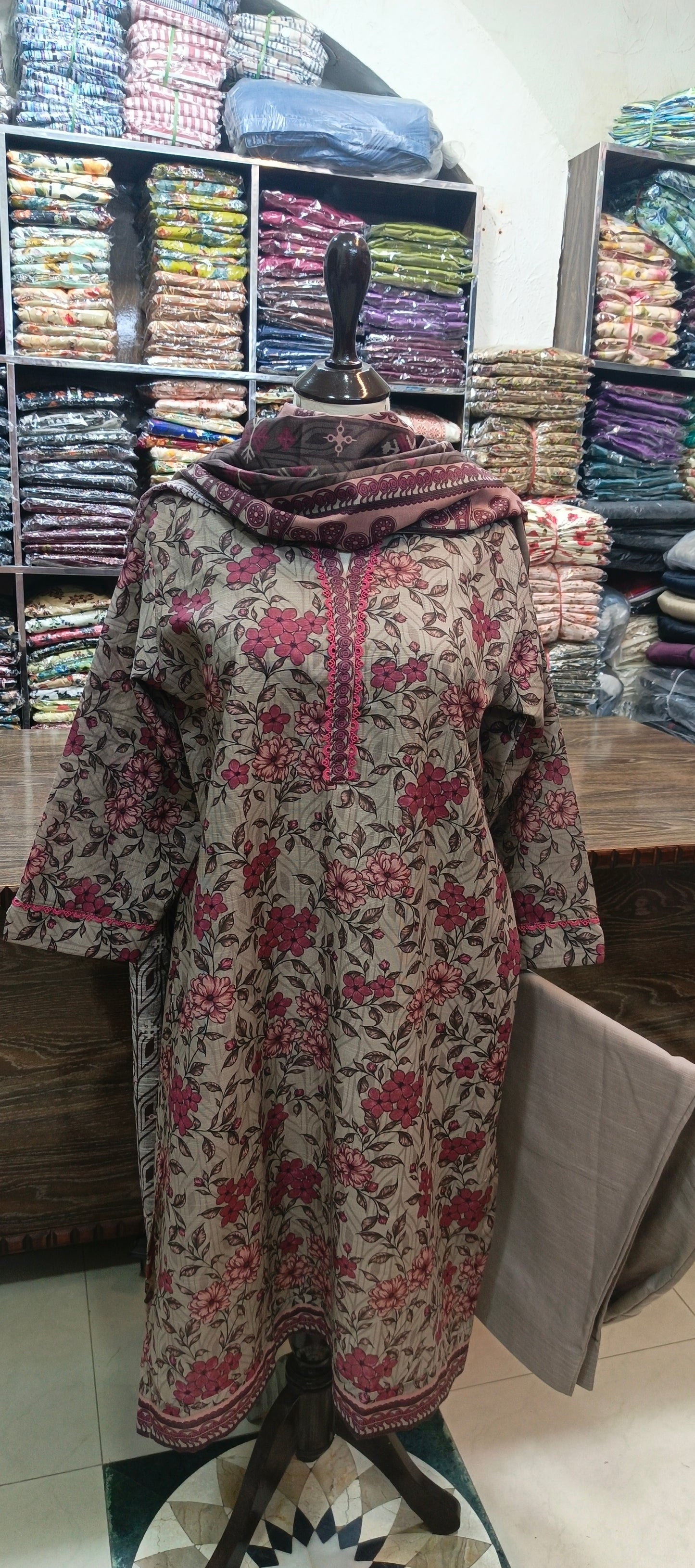 Bin saeed khaddar shalwar kameez 3 pc